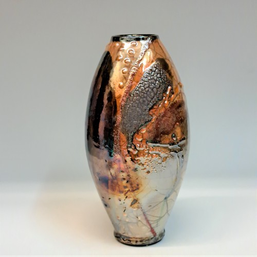 Click to view detail for #230753 Raku Glitter Pot $32